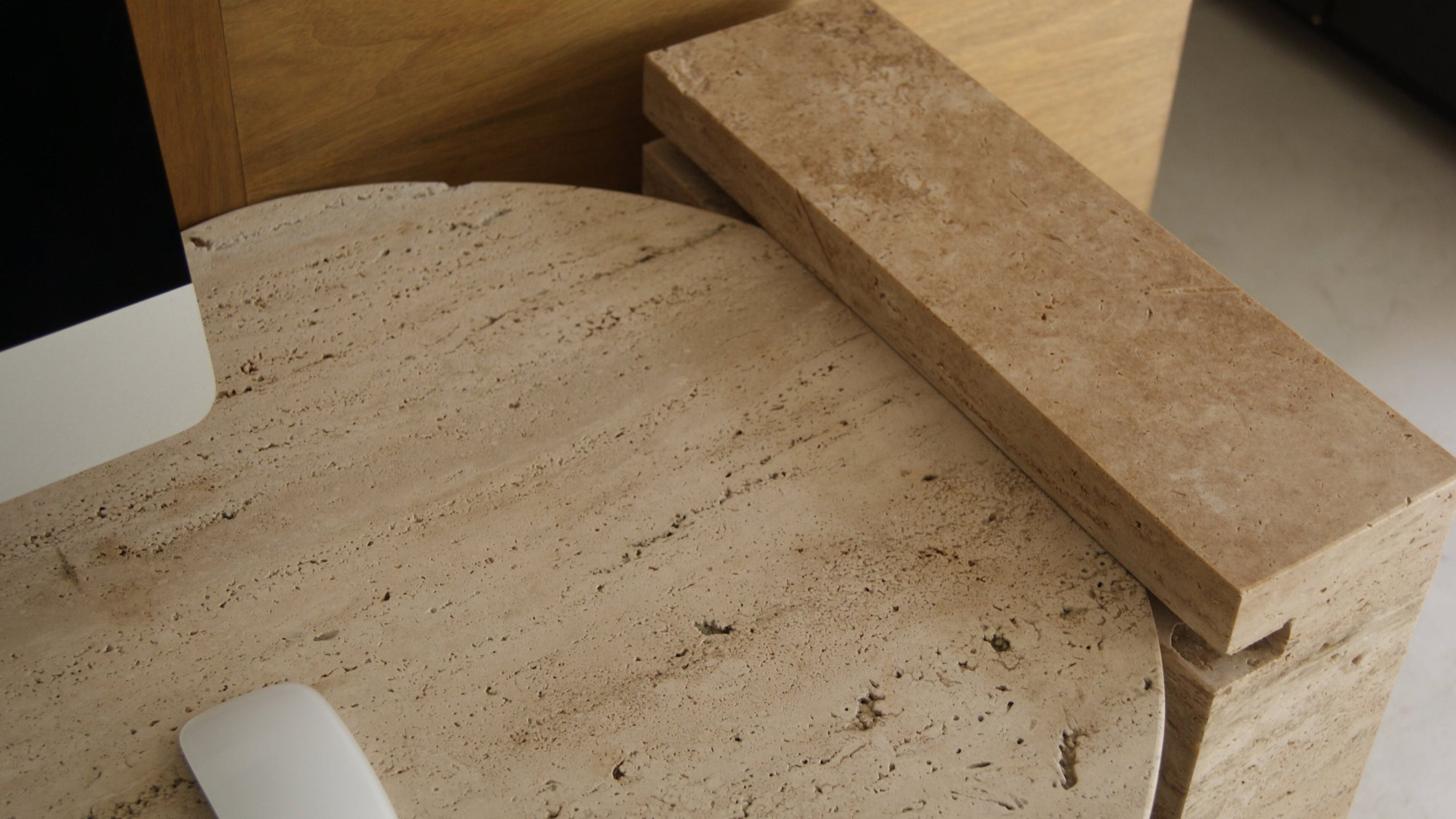 Contour Travertine Desk