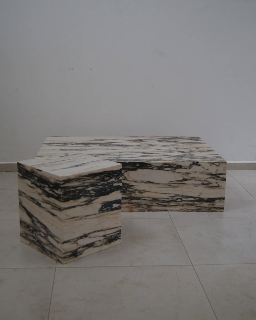 Set of 2 Calacatta Tables