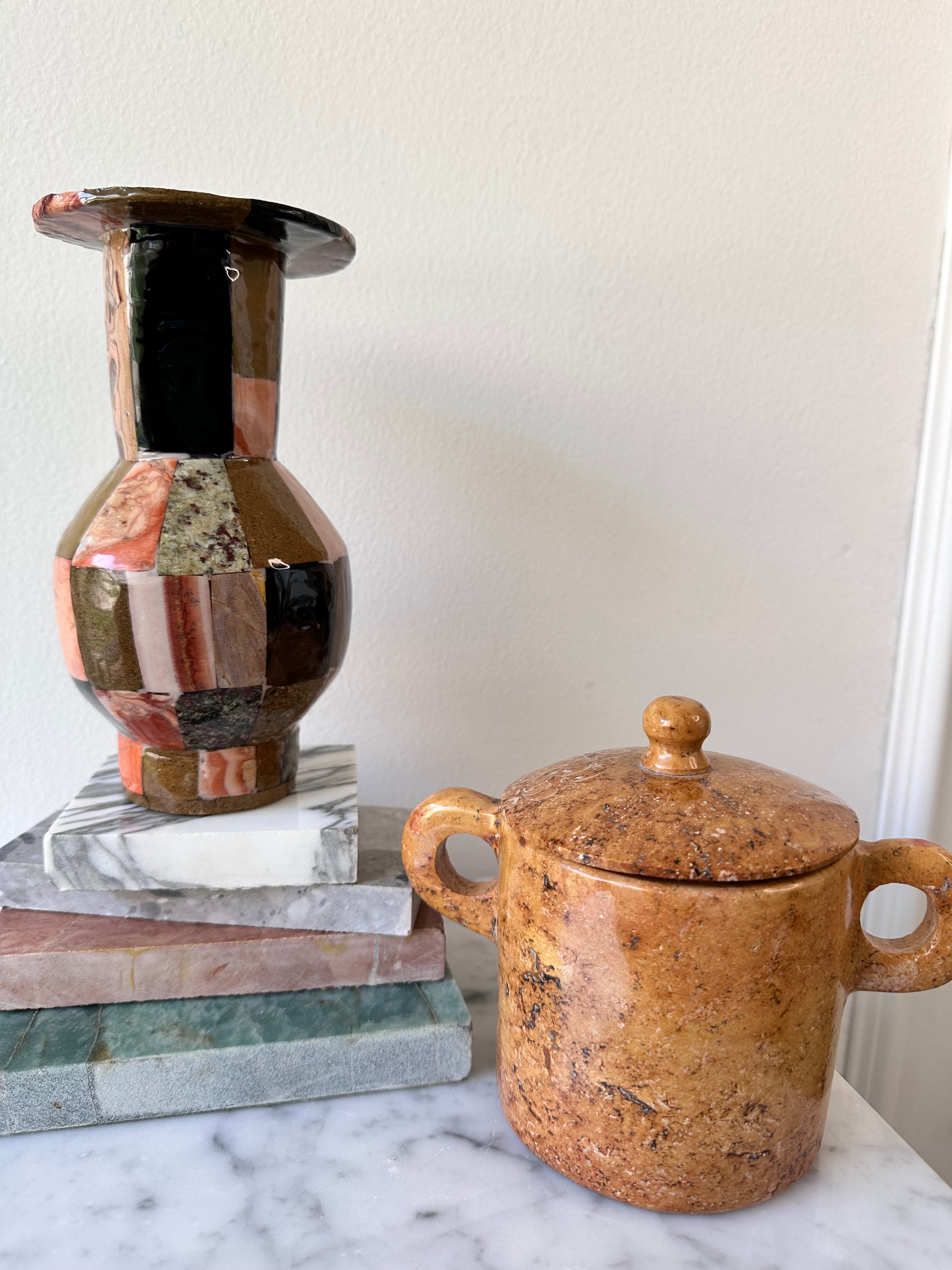 Checkered Marble Vase