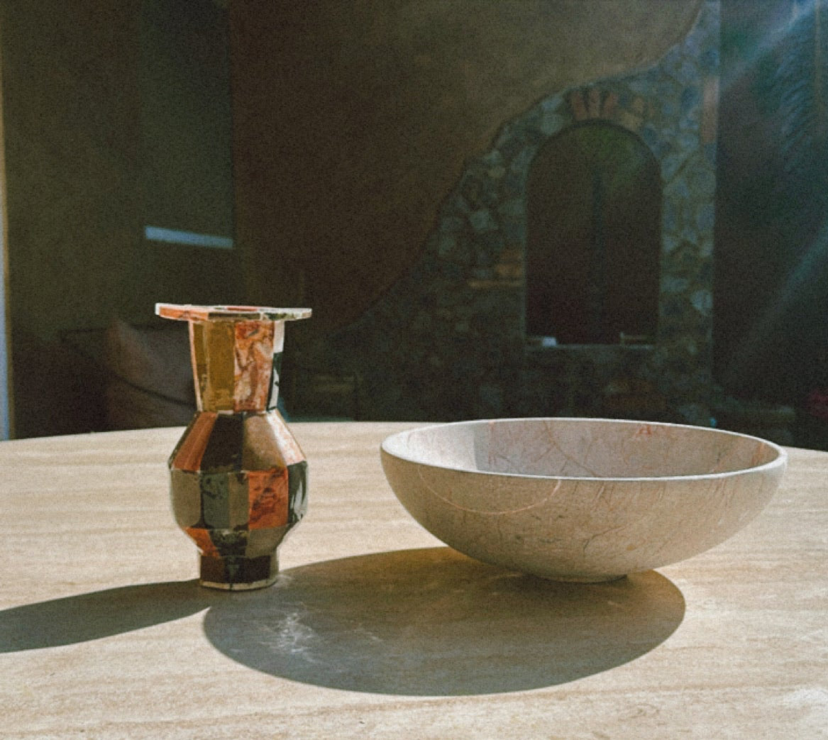 Checkered Marble Vase