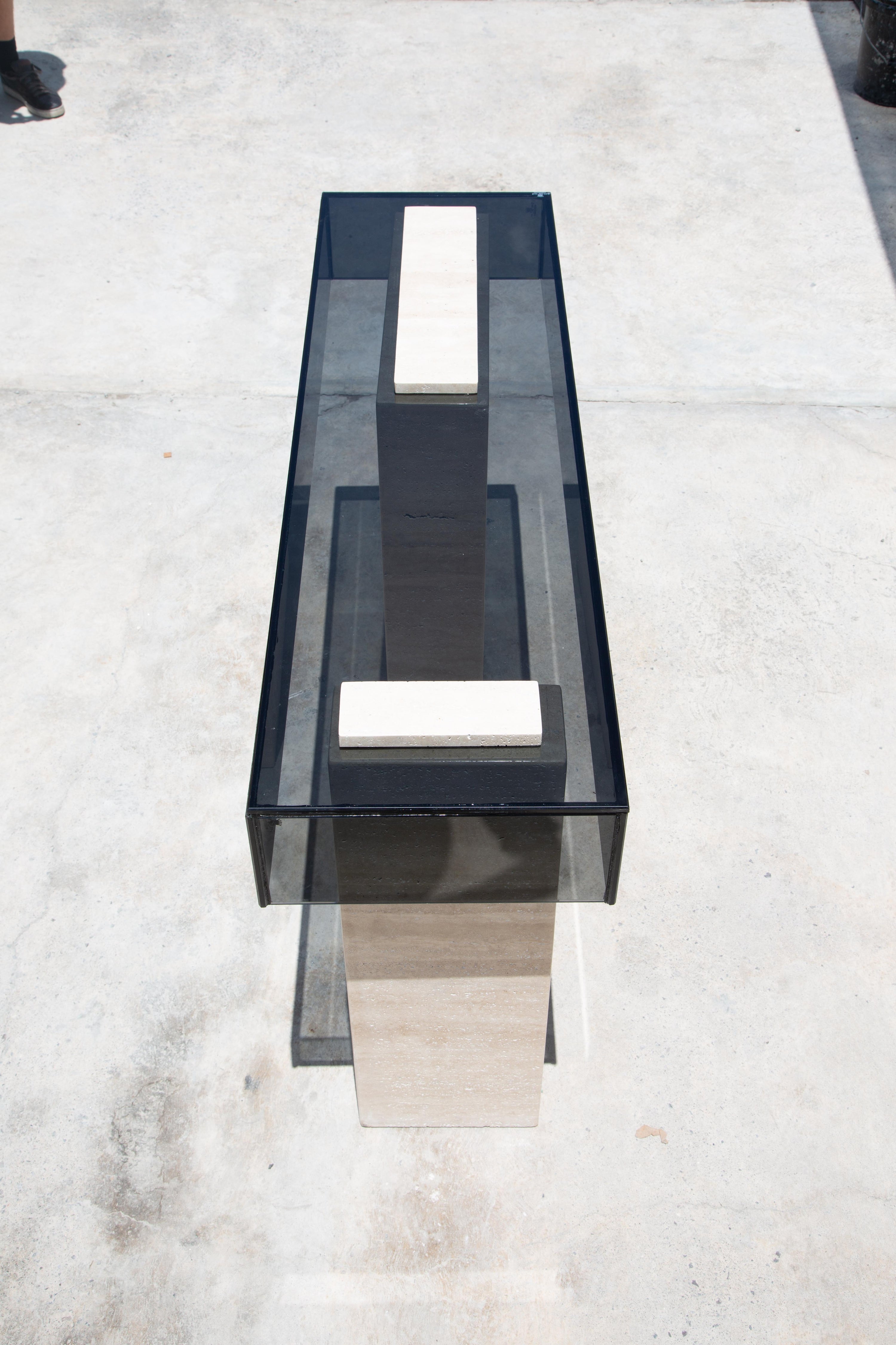 BlackGlass Console Table