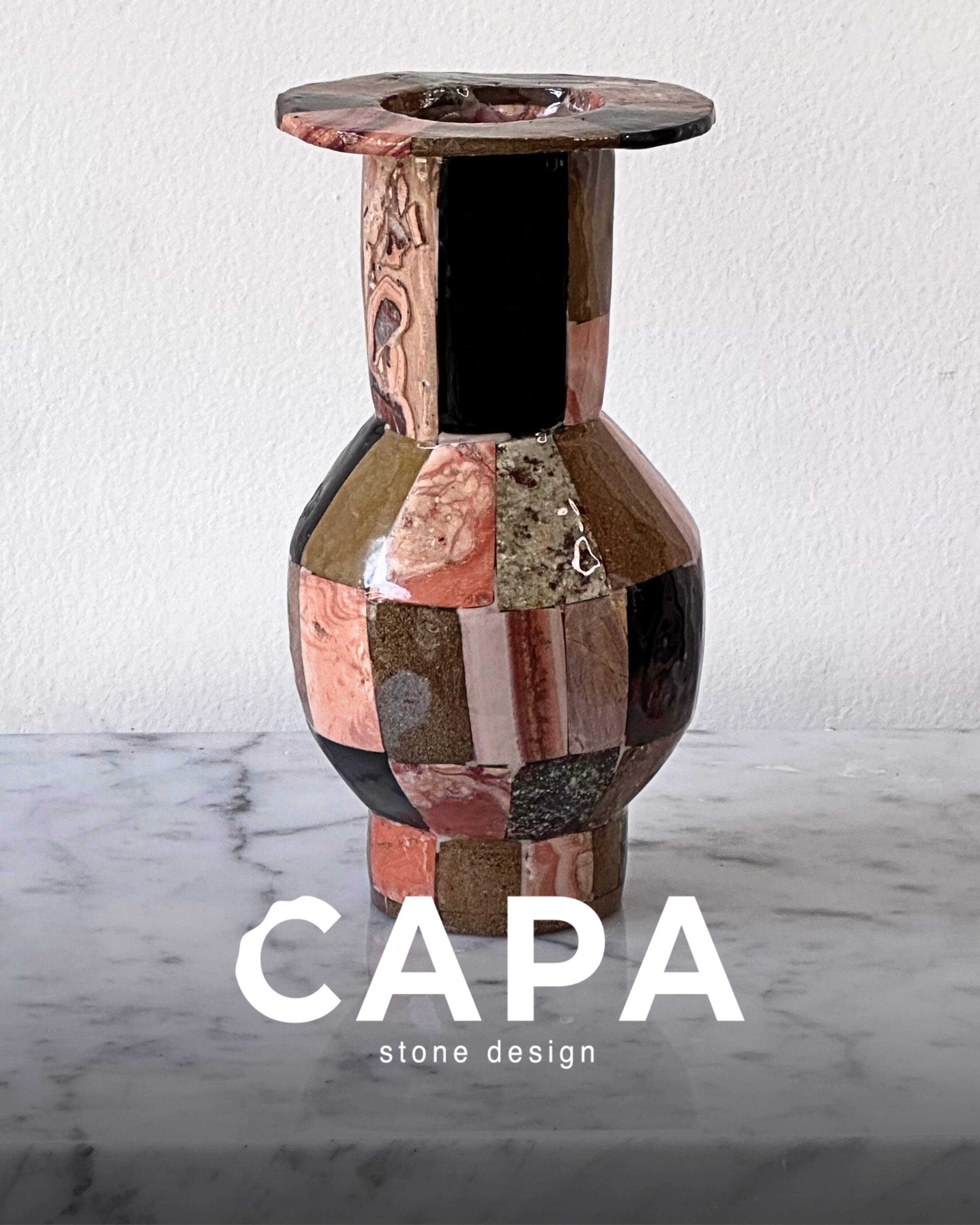 Checkered Marble Vase