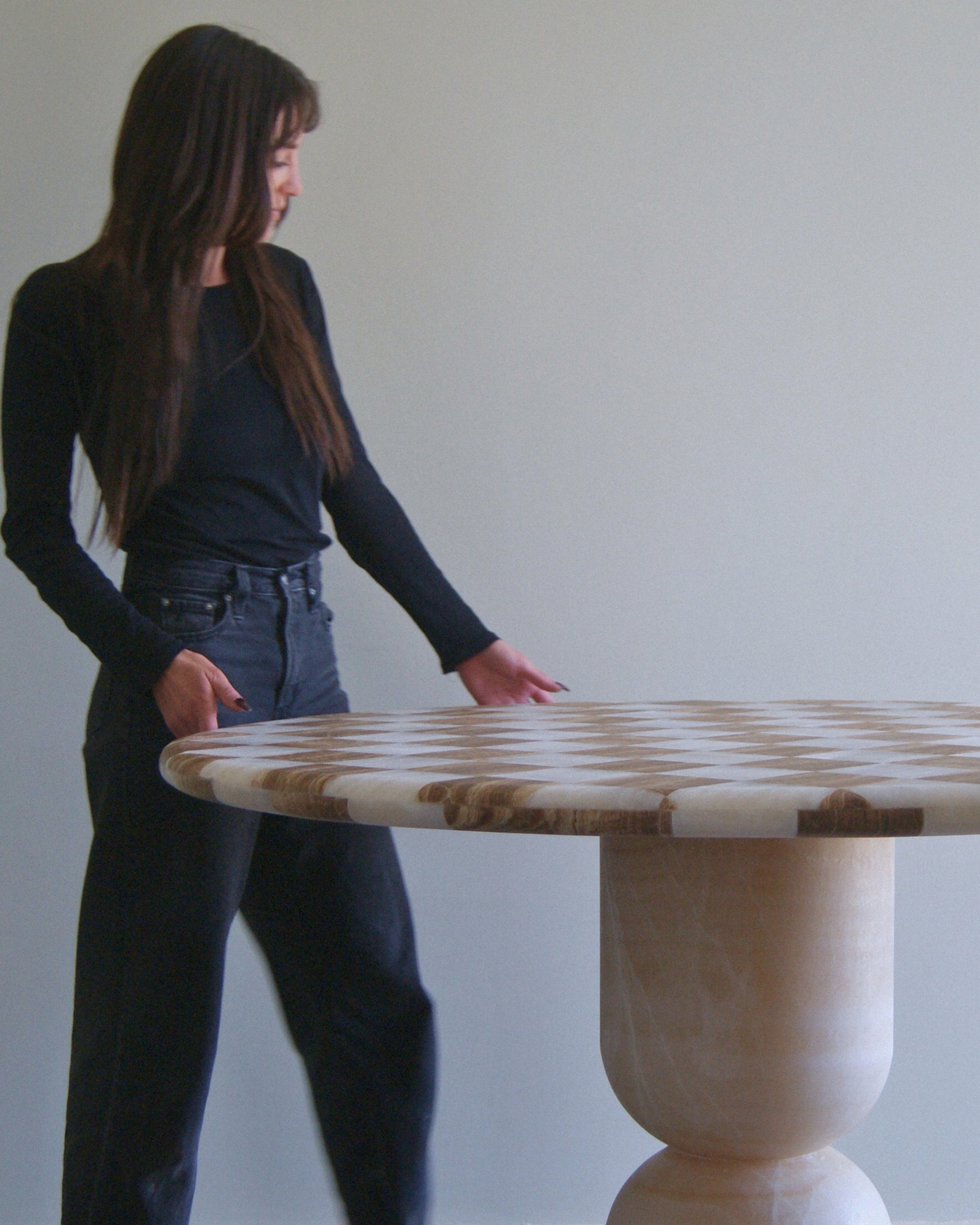Checkered Onyx dining table
