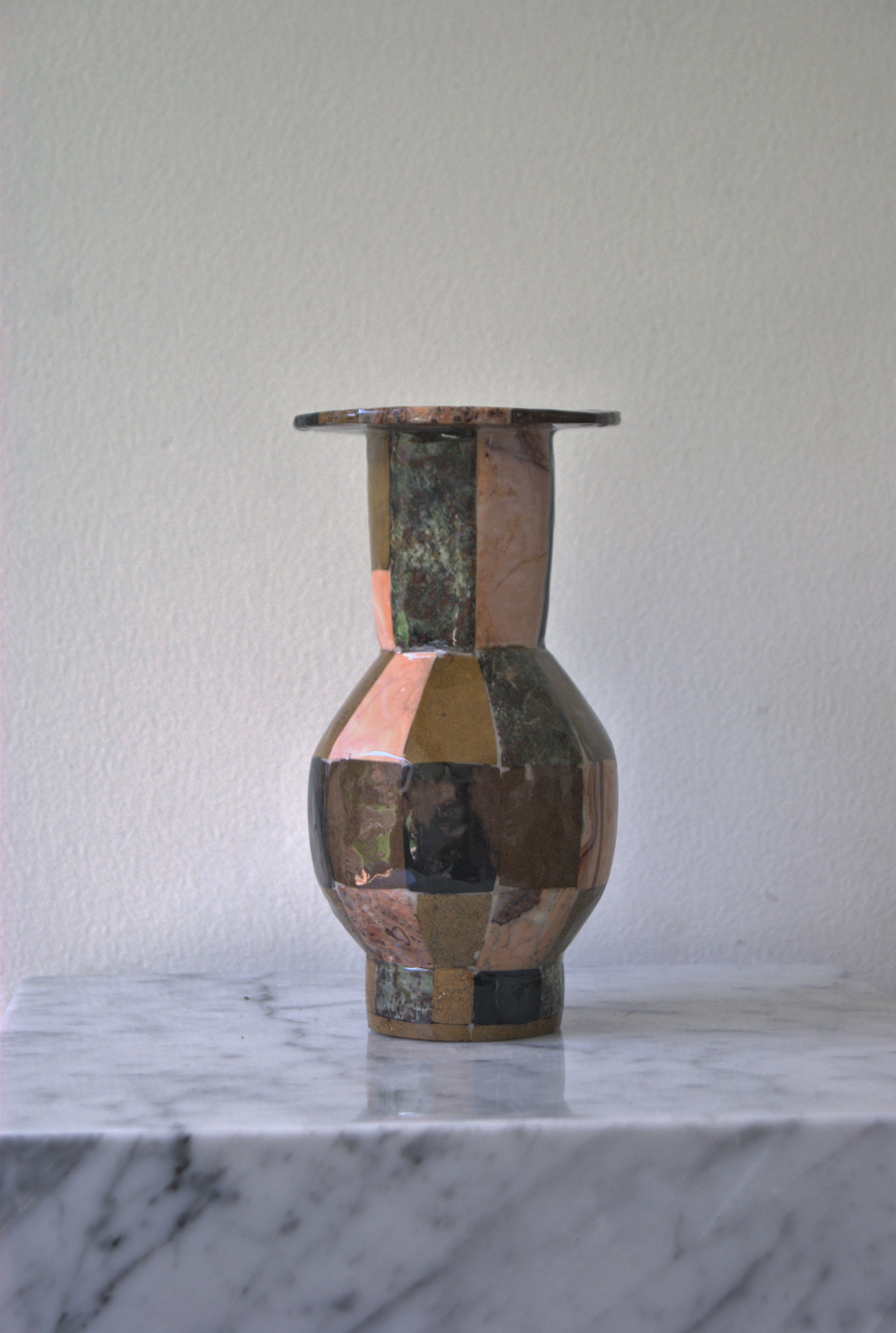 Checkered Marble Vase