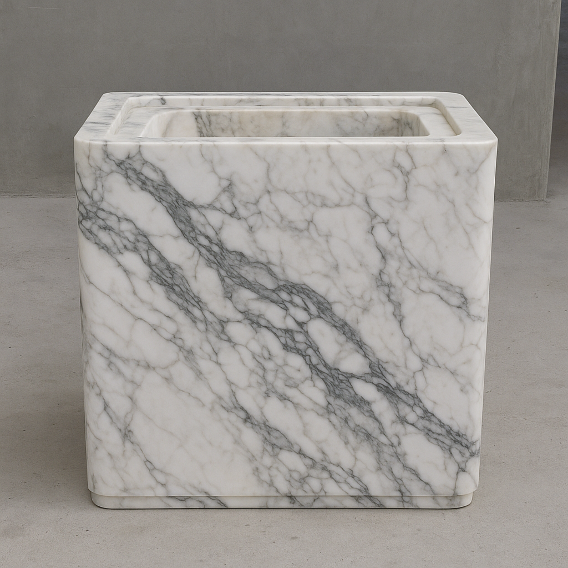 Curved vanity