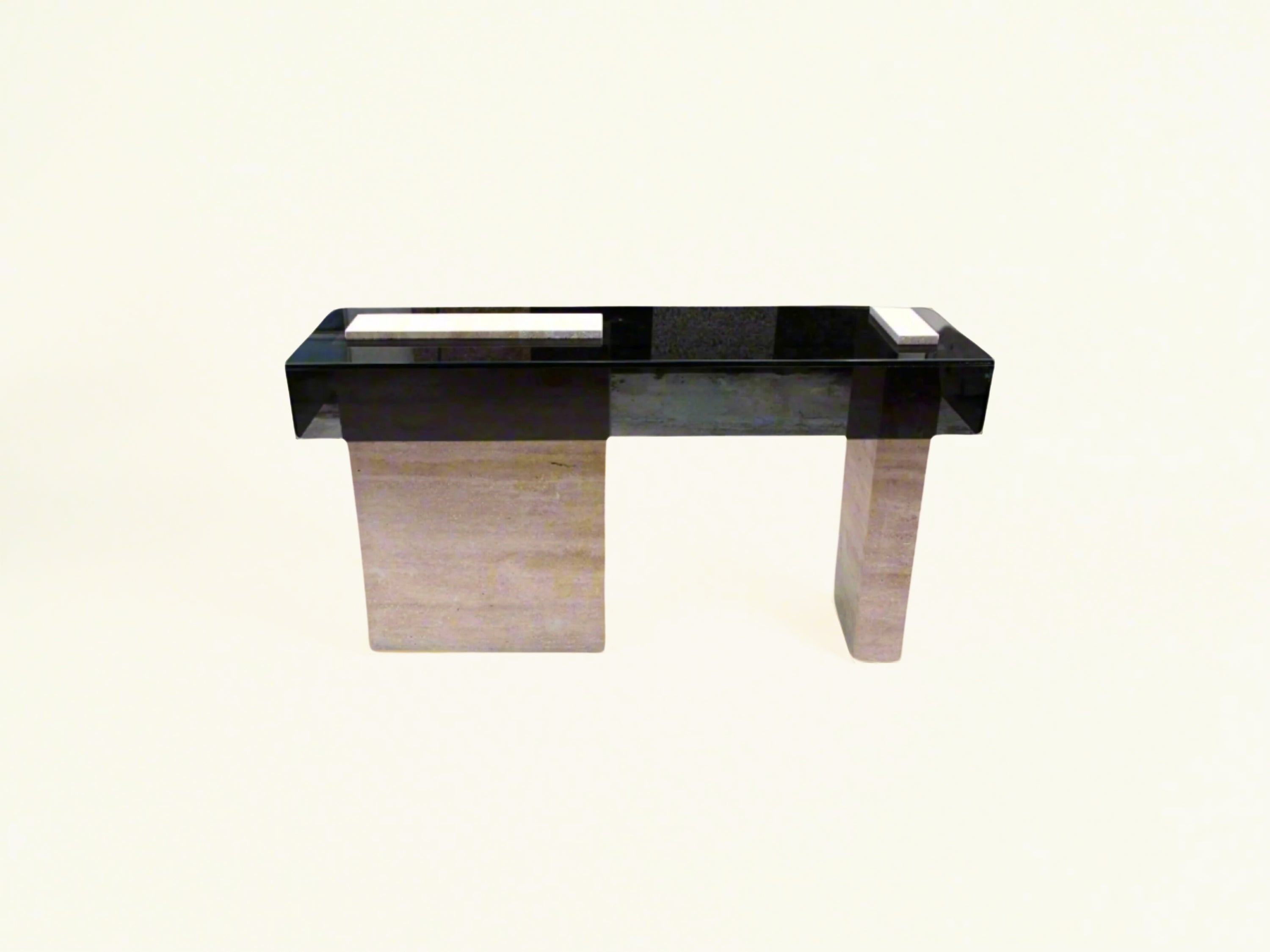 BlackGlass Console Table