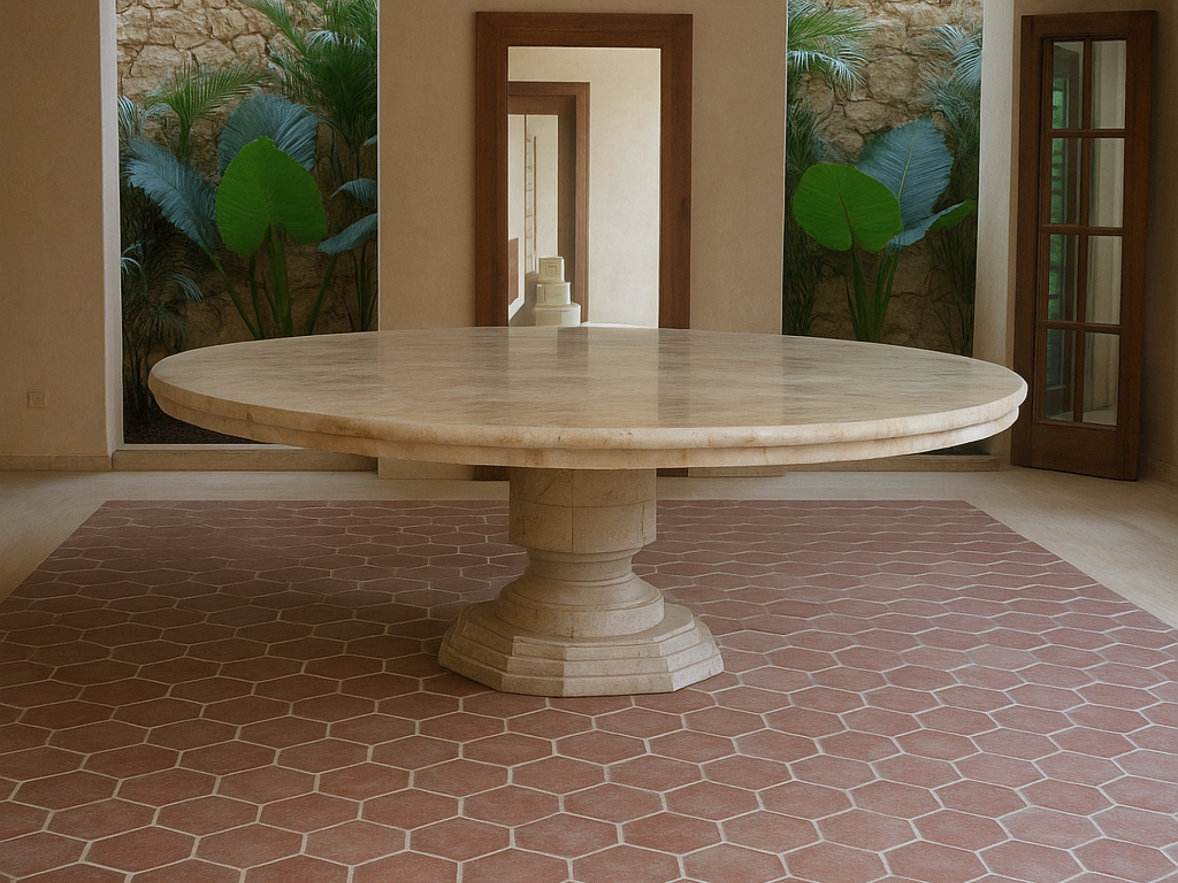 Hacienda Dining Table – Travertine Classic