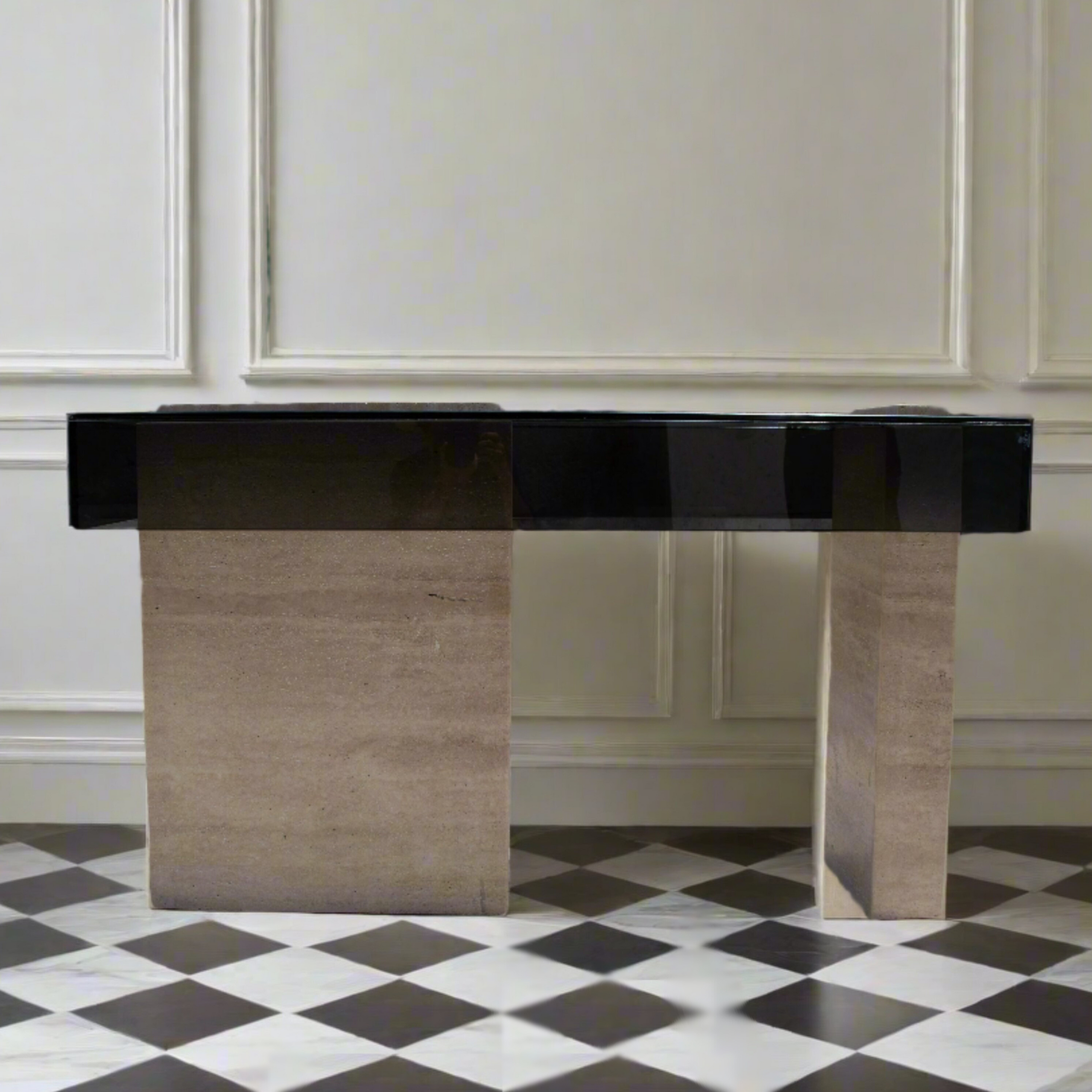 BlackGlass Console Table